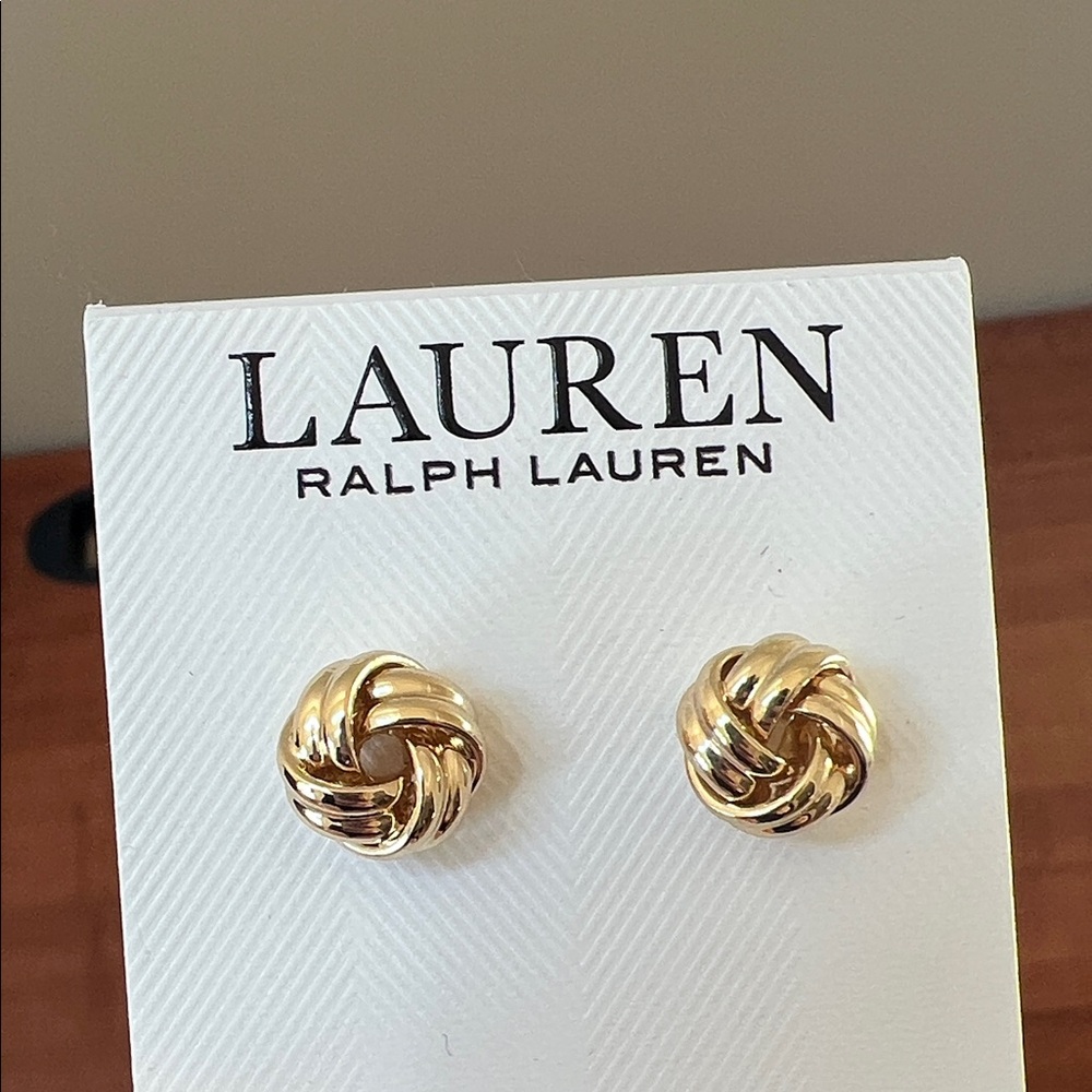 Lauren Ralph Lauren Knot Stud Earrings Gold - Picture 5 of 6